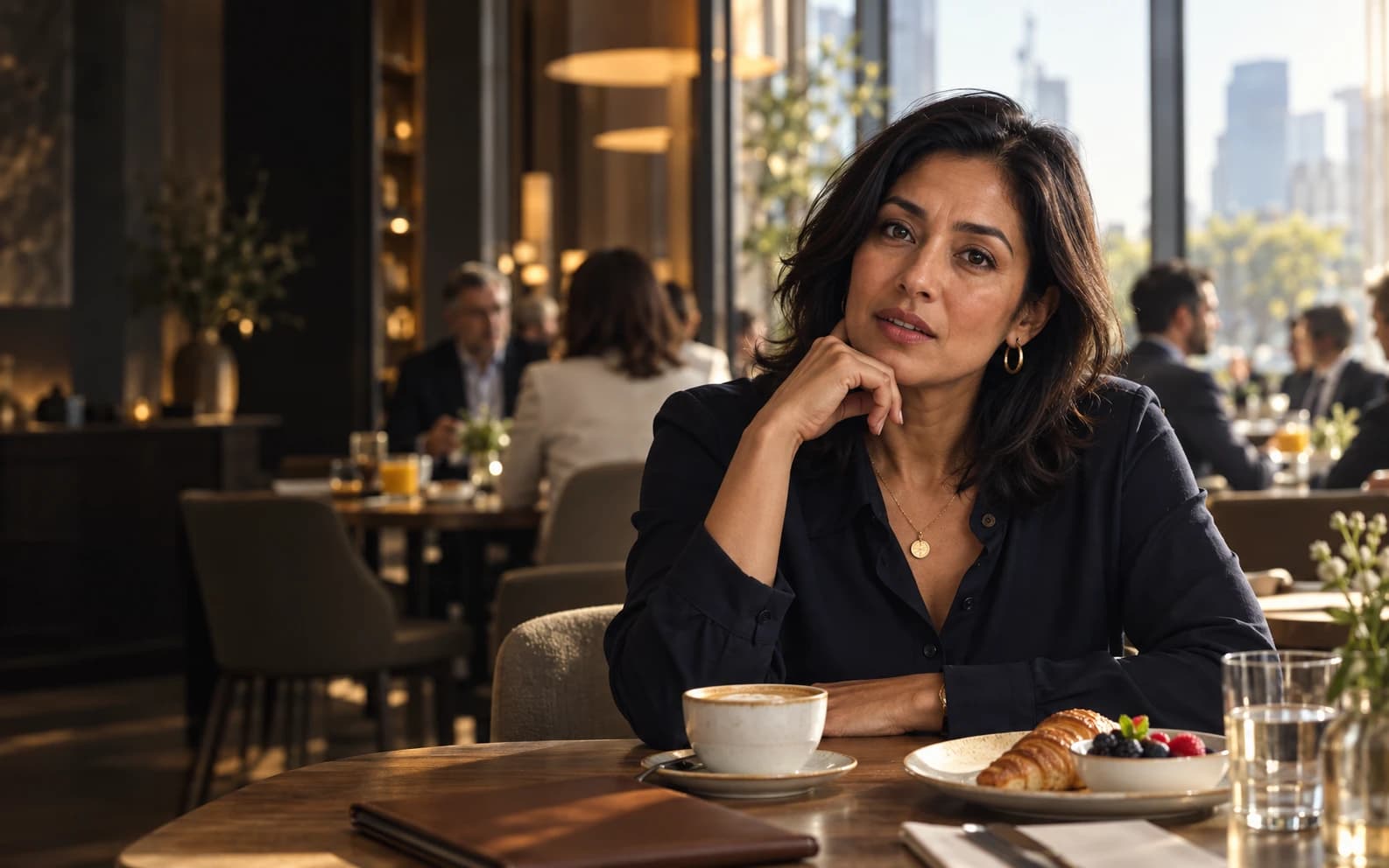 Maya, The owner of three physiotherapy clinics. A business breakfast. Maya runs three physiotherapy clinics. She has heard several introductions already and wants to know whether yours matters to her.
